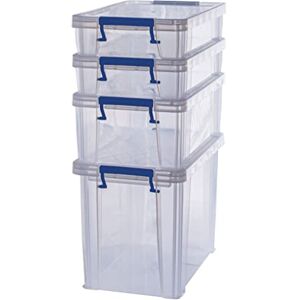 BANKERS BOX Plastic Storage Boxes with Lids, Pack of 4, 2x 5.5 Litre + 1x 18.5 Litre + 1x 10 Litre. ProStore Strong Stackable Plastic Storage Boxes, Made in the UK, Clear BANKERS BOX Plastic Storage Boxes with Lids, Pack of 4, 2x 5.5 Litre + 1x 18.5 Litre + 1x 10 Litre. ProStore Strong Stackable Plastic Storage Boxes, Made in the UK, Clear