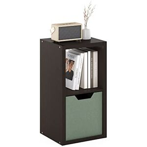 Furinno Cubicle Open Back Decorative Cube Storage Organizer, 2-Cube, Dark Oak Furinno Cubicle Open Back Decorative Cube Storage Organizer, 2-Cube, Dark Oak