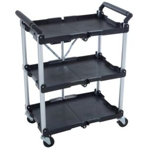Azuma 3-Tier Folding Tool Trolley – Heavy Duty Metal Frame Service Cart with Wheels, Tool Grooves & Handles – Rolling Utility Storage Cart for Home, Office, Garage, Warehouse, Workshop Use Azuma 3-Tier Folding Tool Trolley – Heavy Duty Metal Frame Service Cart with Wheels, Tool Grooves & Handles – Rolling Utility Storage Cart for Home, Office, Garage, Warehouse, Workshop Use