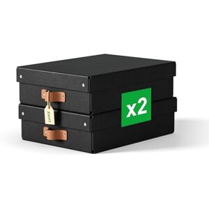Leitz Puro Medium Low Storage Box with Lid – Set of 2 Durable Storage Boxes, Compatible with Cube Units & Shelves, 8L Stackable Organiser, Suitable for Home & Office (27 x 37 x 10cm, Obsidian Black) Leitz Puro Medium Low Storage Box with Lid – Set of 2 Durable Storage Boxes, Compatible with Cube Units & Shelves, 8L Stackable Organiser, Suitable for Home & Office (27 x 37 x 10cm, Obsidian Black)