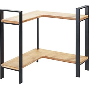 WENKO Lou Corner Shelf, Exquisite Two-Tier Storage for Worktop, Metal With Bamboo Boards, Kitchen Organization, (W x H x D): 30 x 33 x 30 cm, Black/Light Brown WENKO Lou Corner Shelf, Exquisite Two-Tier Storage for Worktop, Metal With Bamboo Boards, Kitchen Organization, (W x H x D): 30 x 33 x 30 cm, Black/Light Brown
