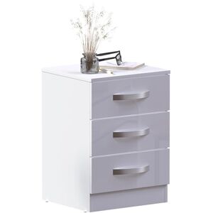 Vida Designs High Gloss 3 Drawer Bedside Rectangular Nightstand Cabinet, White, 36 cm D x 40 cm W x 56 cm H Vida Designs High Gloss 3 Drawer Bedside Rectangular Nightstand Cabinet, White, 36 cm D x 40 cm W x 56 cm H