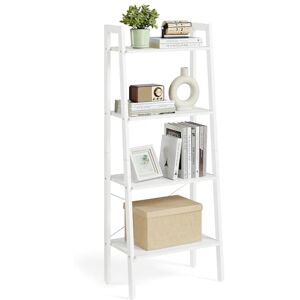 VASAGLE Ladder Shelf, 4-Tier Bookshelf, Bookcase, for Living Room, Bedroom, Kitchen, Home Office, Industrial Style, Steel Frame, Maple White and Pearl White LLS044W44 VASAGLE Ladder Shelf, 4-Tier Bookshelf, Bookcase, for Living Room, Bedroom, Kitchen, Home Office, Industrial Style, Steel Frame, Maple White and Pearl White LLS044W44