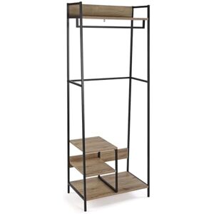 Versa Biarritz Clothes Rack Shelf, Dimensions (H x L x W) 170 x 30 x 45 cm, MDF Wood and Metal, Brown and Black Color Versa Biarritz Clothes Rack Shelf, Dimensions (H x L x W) 170 x 30 x 45 cm, MDF Wood and Metal, Brown and Black Color