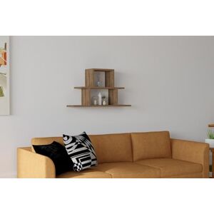 Hanah Home Scandinavian Wall Shelf, Walnut Colour, 80 x 44.6 x 19.6 cm, 100% Melamine Coated Particle Board, 18 mm Thick, Stylish & Functional Storage Solution Hanah Home Scandinavian Wall Shelf, Walnut Colour, 80 x 44.6 x 19.6 cm, 100% Melamine Coated Particle Board, 18 mm Thick, Stylish & Functional Storage Solution
