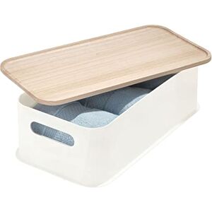 InterDesign iDesign Drawers Unit, Medium Box BPA Free Recycled Handles, Plastic Storage Bin with Paulownia Wood Lid, White, Coconut, 13.6 x 21.6 x 43.2 cm InterDesign iDesign Drawers Unit, Medium Box BPA Free Recycled Handles, Plastic Storage Bin with Paulownia Wood Lid, White, Coconut, 13.6 x 21.6 x 43.2 cm