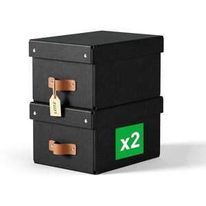 Leitz Puro Small Storage Box with Lid – Set of 2 Durable Storage Boxes, Compatible with Cube Units & Shelves, 7L Stackable Organiser, Suitable for Home & Office (20 x 28 x 15 cm, Obsidian Black) Leitz Puro Small Storage Box with Lid – Set of 2 Durable Storage Boxes, Compatible with Cube Units & Shelves, 7L Stackable Organiser, Suitable for Home & Office (20 x 28 x 15 cm, Obsidian Black)