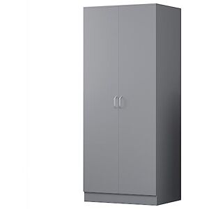 FWStyle Tunis 2 Door Wardrobe Matt Grey with Metal Handles and Soft Close Hinges, Modern Bedroom Storage Furniture with Hanging Rail and Top Shelf, Scratch Resistant Finish, H180 x W80 x D50cm FWStyle Tunis 2 Door Wardrobe Matt Grey with Metal Handles and Soft Close Hinges, Modern Bedroom Storage Furniture with Hanging Rail and Top Shelf, Scratch Resistant Finish, H180 x W80 x D50cm