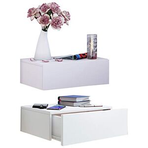 VCM 2er Wall Shelf Drawer Storage Unit Bedside Table Floating Cabinet Hall Furniture Wood Blado-2x1 White VCM 2er Wall Shelf Drawer Storage Unit Bedside Table Floating Cabinet Hall Furniture Wood Blado-2x1 White