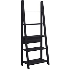Timber Art Design UK Riva Retro 5 Tier Ladder Bookcase Shelving Shelf Display Unit Black Timber Art Design UK Riva Retro 5 Tier Ladder Bookcase Shelving Shelf Display Unit Black