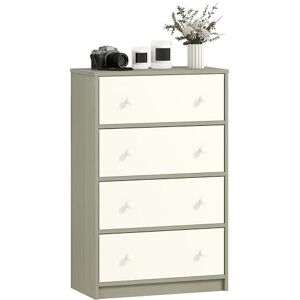 HOMCOM Chest of Drawers, Dresser with 4 Fabric Drawers and Steel Frame for Bedroom, Living Room, Hallway, White and Grey HOMCOM Chest of Drawers, Dresser with 4 Fabric Drawers and Steel Frame for Bedroom, Living Room, Hallway, White and Grey