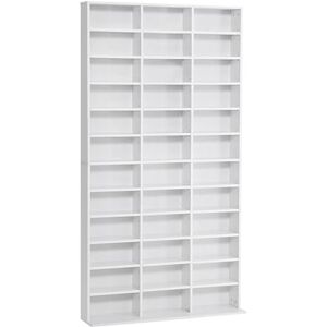HOMCOM 1116 CD / 528 DVD Storage Shelf Rack Media Storage Unit Shelves Racks Wooden Bookcase Display Unit with Adjustable Shelves, 102 x 195 cm, White HOMCOM 1116 CD / 528 DVD Storage Shelf Rack Media Storage Unit Shelves Racks Wooden Bookcase Display Unit with Adjustable Shelves, 102 x 195 cm, White