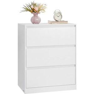 VASAGLE KAILYN Collection Chest of Drawers for Bedroom, Storage Organiser Unit with 3 Drawers, 40 x 60 x 75 cm, Modern Style, Snow White LTS613WE01 VASAGLE KAILYN Collection Chest of Drawers for Bedroom, Storage Organiser Unit with 3 Drawers, 40 x 60 x 75 cm, Modern Style, Snow White LTS613WE01