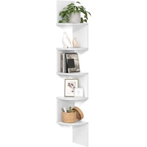Zuvo Floating Corner Shelves (5-Tier, White) – Zigzag Wall-Mounted Bookshelf for Living Room, Bedroom, and Office – Space-Saving and Easy to Install Zuvo Floating Corner Shelves (5-Tier, White) – Zigzag Wall-Mounted Bookshelf for Living Room, Bedroom, and Office – Space-Saving and Easy to Install