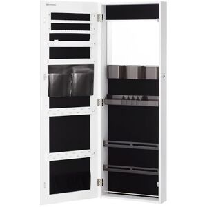 SONGMICS Lockable Jewellery Cabinet Armoire, Door or Wall-Mounted Jewellery Storage Organiser with Mirror, Full-Length Frameless Mirror with Storage, Gift Idea, Cloud White JJC003W01 SONGMICS Lockable Jewellery Cabinet Armoire, Door or Wall-Mounted Jewellery Storage Organiser with Mirror, Full-Length Frameless Mirror with Storage, Gift Idea, Cloud White JJC003W01