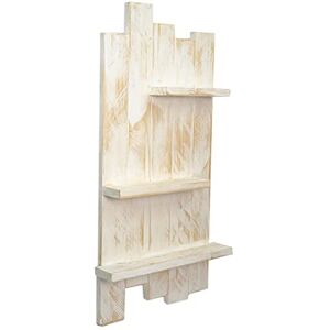 Declea Wooden Wall Shelf 3 Tier Kitchen Wall Panel with Shelves Wooden Wall Shelf Storage Rack Shabby Style H90 x W45 x D16 cm Declea Wooden Wall Shelf 3 Tier Kitchen Wall Panel with Shelves Wooden Wall Shelf Storage Rack Shabby Style H90 x W45 x D16 cm