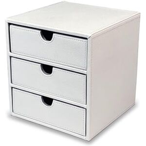 Osco White Faux Leather 3 Drawer Chest Small Item Storage Stackable Lego Container Makeup Container Jewellery Box Stationery Organiser Not A4 Size H18.2 x W17 x D17 cm Osco White Faux Leather 3 Drawer Chest Small Item Storage Stackable Lego Container Makeup Container Jewellery Box Stationery Organiser Not A4 Size H18.2 x W17 x D17 cm
