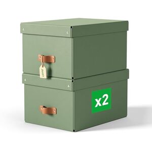 Leitz Puro Medium Storage Box with Lid – Set of 2 Durable Storage Boxes, Compatible with Cube Units & Shelves, 17L Stackable Organiser, Suitable for Home & Office (27 x 37 x 20cm, Sage Green) Leitz Puro Medium Storage Box with Lid – Set of 2 Durable Storage Boxes, Compatible with Cube Units & Shelves, 17L Stackable Organiser, Suitable for Home & Office (27 x 37 x 20cm, Sage Green)