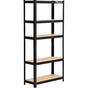 Rhino 5 Tier Heavy-Duty Garage Shelving Unit Black Storage Shelves 150x75x30cm 200kg Load Weight Per Shelf 1000kg Per Unit Shed Shelving Rhino 5 Tier Heavy-Duty Garage Shelving Unit Black Storage Shelves 150x75x30cm 200kg Load Weight Per Shelf 1000kg Per Unit Shed Shelving
