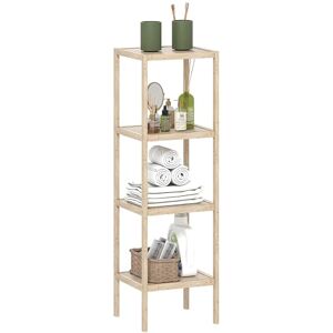 HOMCOM 4-Tier Bamboo Bathroom Storage Shelves, Freestanding Storage Shelving Unit, Multifunctional Display Plants Stand Shelf Rack Organiser, Natural HOMCOM 4-Tier Bamboo Bathroom Storage Shelves, Freestanding Storage Shelving Unit, Multifunctional Display Plants Stand Shelf Rack Organiser, Natural