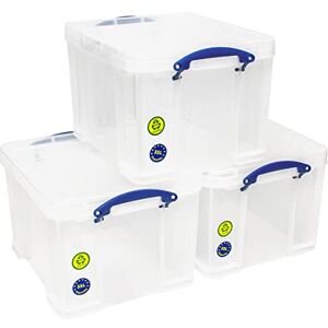 Really Useful Box Really Useful Plastic Storage Box Bonus Pack 3x35 Litre Clear Really Useful Box Really Useful Plastic Storage Box Bonus Pack 3x35 Litre Clear