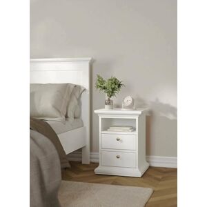 Dmora Arielle Bedside Table, Low Chest, Night Table, Bed Shelf, 44 x 40 x H 59 cm, White Dmora Arielle Bedside Table, Low Chest, Night Table, Bed Shelf, 44 x 40 x H 59 cm, White