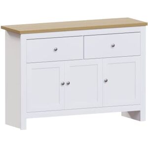 Vida Designs Arlington Sideboard, Buffet Table, Cupboard Cabinet (White & Oak, 2 Drawer 3 Door) Vida Designs Arlington Sideboard, Buffet Table, Cupboard Cabinet (White & Oak, 2 Drawer 3 Door)