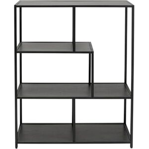 KARE Design Shelf Loftie, Black, 100x77x30 cm, 4-Tier Bookshelf, Open Shelf for Storage, Steel Frame, Home Decor, Organiser Bookcase for Living Room KARE Design Shelf Loftie, Black, 100x77x30 cm, 4-Tier Bookshelf, Open Shelf for Storage, Steel Frame, Home Decor, Organiser Bookcase for Living Room