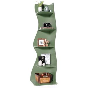 LITTLE TREE Small Corner Shelf, Modern 5-Tier Wall Corner Bookshelf, Stylish Bookcase Storage Rack for Small Space, Living Room, Bedroom Green LITTLE TREE Small Corner Shelf, Modern 5-Tier Wall Corner Bookshelf, Stylish Bookcase Storage Rack for Small Space, Living Room, Bedroom Green