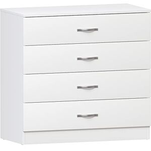 Vida Designs White Chest of Drawers, 4 Drawer With Metal Handles & Runners, Unique Anti-Bowing Drawer Support, Riano Bedroom Furniture Vida Designs White Chest of Drawers, 4 Drawer With Metal Handles & Runners, Unique Anti-Bowing Drawer Support, Riano Bedroom Furniture
