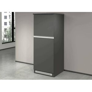 Dmora Pliny Kitchen Pantry, Multi-Purpose Cabinet, Fridge Cabinet with 2 Doors, 100% Made in Italy, 60 x 60 x 165 cm, Anthracite and Slate, Length 60 cm Dmora Pliny Kitchen Pantry, Multi-Purpose Cabinet, Fridge Cabinet with 2 Doors, 100% Made in Italy, 60 x 60 x 165 cm, Anthracite and Slate, Length 60 cm