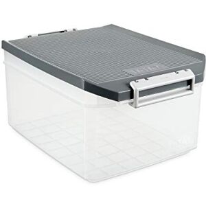 TATAY Storage Box, 14 L, Polypropylene, Grey, One Size TATAY Storage Box, 14 L, Polypropylene, Grey, One Size