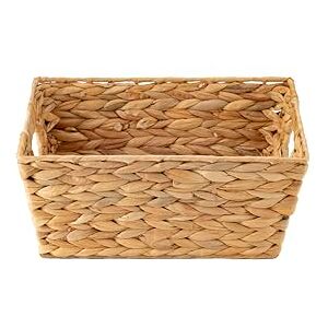 ECHTWERK Water Hyacinth Storage Basket, Rectangular, 35 x 25 x 16 cm, Natural Colours, Wicker Basket, Stackable for Bathroom, Office & Living Room ECHTWERK Water Hyacinth Storage Basket, Rectangular, 35 x 25 x 16 cm, Natural Colours, Wicker Basket, Stackable for Bathroom, Office & Living Room