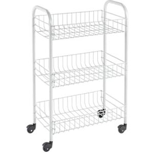 Metaltex Siena 3-Tier Trolley with Wheels Multipurpose Storage Cart for Home including Kitchen, Bathroom, Office and Garage – White Metal, 400 grams Metaltex Siena 3-Tier Trolley with Wheels Multipurpose Storage Cart for Home including Kitchen, Bathroom, Office and Garage – White Metal, 400 grams
