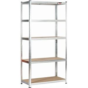 Rhino 5 Tier Heavy-Duty Industrial Storage Shelves Galvanised 180x90x45cm Rhino 5 Tier Heavy-Duty Industrial Storage Shelves Galvanised 180x90x45cm