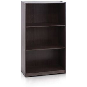 Furinno Basic 3-Tier Bookcase Storage Shelves, Dark Brown Furinno Basic 3-Tier Bookcase Storage Shelves, Dark Brown