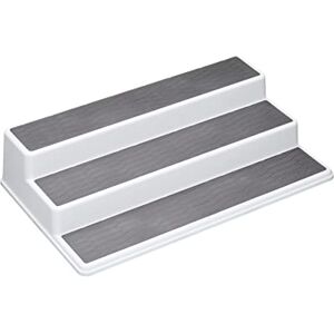 Copco Basics 3-Tier Spice Rack for Inside Cupboard, Non-Slip Kitchen Shelf Organiser, 38 x 22.5 x 8.5cm, White/Grey Copco Basics 3-Tier Spice Rack for Inside Cupboard, Non-Slip Kitchen Shelf Organiser, 38 x 22.5 x 8.5cm, White/Grey