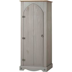 Home Source Vestry Storage Cupboard, Solid Pine 1 Door 3 Shelf Wooden Cabinet, Living Room Bedroom Sideboard, Grey Home Source Vestry Storage Cupboard, Solid Pine 1 Door 3 Shelf Wooden Cabinet, Living Room Bedroom Sideboard, Grey