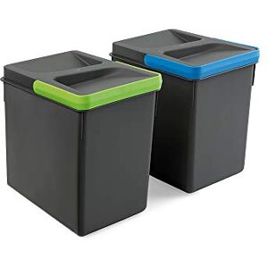 Emuca , waste sorting cut-out base, set of 2 bins height 216mm with 6 litres capacity, Grey, H 216 mm (2x6L) Emuca , waste sorting cut-out base, set of 2 bins height 216mm with 6 litres capacity, Grey, H 216 mm (2x6L)