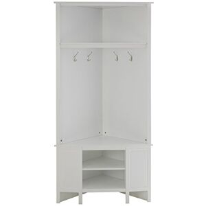 Premier Portland Corner Coat Bench, White Premier Portland Corner Coat Bench, White