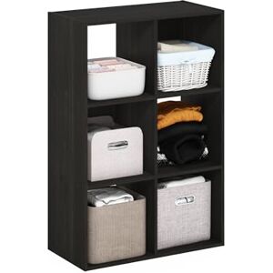 Furinno PELLI Wardrobe Storage Organiser, 6-Cube Open Shelves Clothes Storage, Open Back Clothing Closet Organiser, for Bedroom, Closet, Espresso Furinno PELLI Wardrobe Storage Organiser, 6-Cube Open Shelves Clothes Storage, Open Back Clothing Closet Organiser, for Bedroom, Closet, Espresso