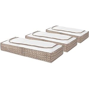 Compactor Set of 3 Extra Flat Underbed Storage Cases, Anti-Dust, Rivoli Range, Brown/White, Polypropylene and EVA, 45 x 108 x H15cm, RAN9816 Compactor Set of 3 Extra Flat Underbed Storage Cases, Anti-Dust, Rivoli Range, Brown/White, Polypropylene and EVA, 45 x 108 x H15cm, RAN9816