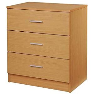 TAD TIMBER ART DESIGN UK Timber Art Design 3 Drawer Bedroom Chest of Drawers with Metal Handles & Runners Matte Finish Storage Organiser Unit for Bedroom Hallway Living Room Bedside Cabinet Beech, 69 x 60 x 40 cm TAD TIMBER ART DESIGN UK Timber Art Design 3 Drawer Bedroom Chest of Drawers with Metal Handles & Runners Matte Finish Storage Organiser Unit for Bedroom Hallway Living Room Bedside Cabinet Beech, 69 x 60 x 40 cm