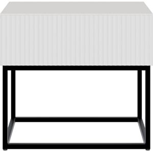 SELSEY Veldio Bedside Cabinet Side Table with Drawer Grey Beige Black Legs, Acrylonitrile Butadiene Styrene Engineered Wood Alloy Steel, Graubeige SELSEY Veldio Bedside Cabinet Side Table with Drawer Grey Beige Black Legs, Acrylonitrile Butadiene Styrene Engineered Wood Alloy Steel, Graubeige