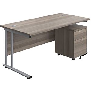 Office Hippo Heavy Duty Rectangular Cantilever Office Desk, Home Office Desk With 2 Drawer Lockable Mobile Pedestal Filing Cabinet, File Cabinet, 5 Yr Wty Office Hippo Heavy Duty Rectangular Cantilever Office Desk, Home Office Desk With 2 Drawer Lockable Mobile Pedestal Filing Cabinet, File Cabinet, 5 Yr Wty