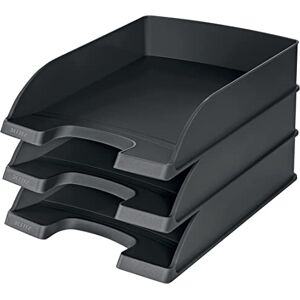 Leitz Letter Tray, Standard A4, Pack of 3, Letter Tray in Premium Quality, Stackable Storage Compartment as Desk Organiser, Can be Combined with Plus Series, Black, 52270095 Leitz Letter Tray, Standard A4, Pack of 3, Letter Tray in Premium Quality, Stackable Storage Compartment as Desk Organiser, Can be Combined with Plus Series, Black, 52270095