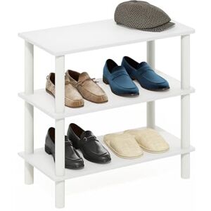 Furinno TURN-N-TUBE Shoe Rack, 3-Tier Shoe Organizer, Shoe Rack Storage with Freestanding Organizer, 11.7 x 23.6 x 21.9, for Closet Entryway, Office, Garage, White/White Furinno TURN-N-TUBE Shoe Rack, 3-Tier Shoe Organizer, Shoe Rack Storage with Freestanding Organizer, 11.7 x 23.6 x 21.9, for Closet Entryway, Office, Garage, White/White