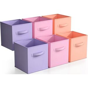 Sorbus ® 11 Inch Cube Storage Organizer Bins 6 Pack Foldable Storage Cubes Rectangular Shelf Basket Great for Nursery, Playroom, Closet, Home Organization (Multi Pink Orange Purple) Sorbus ® 11 Inch Cube Storage Organizer Bins 6 Pack Foldable Storage Cubes Rectangular Shelf Basket Great for Nursery, Playroom, Closet, Home Organization (Multi Pink Orange Purple)