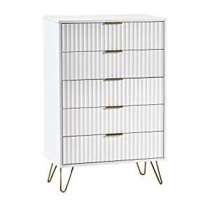 Julian Bowen Murano 5 Drawer Chest White Chests Julian Bowen Murano 5 Drawer Chest White Chests