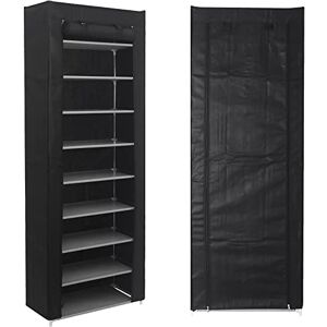 Rainberg 10 Tier Shoes Rack with Dustproof Cover, Shoe Storage Cabinet, Shoe Organizer, Easy to Assemble, Hold up to 25-30 Pairs (H 158cm x W 58cm x D 30cm) (Black) Rainberg 10 Tier Shoes Rack with Dustproof Cover, Shoe Storage Cabinet, Shoe Organizer, Easy to Assemble, Hold up to 25-30 Pairs (H 158cm x W 58cm x D 30cm) (Black)